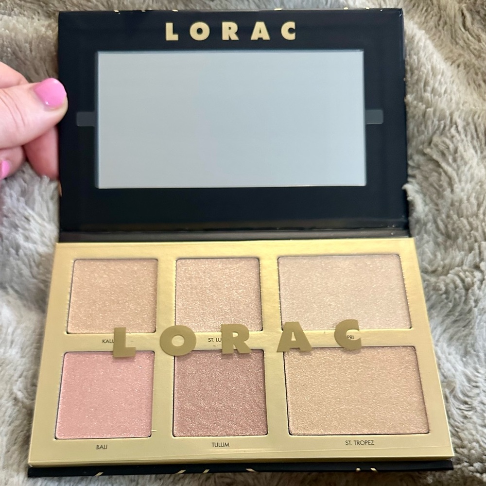 LORAC Shimmering Gold Pink Brown Neutral Eyeshadow Highlighting Palette RARE NIB